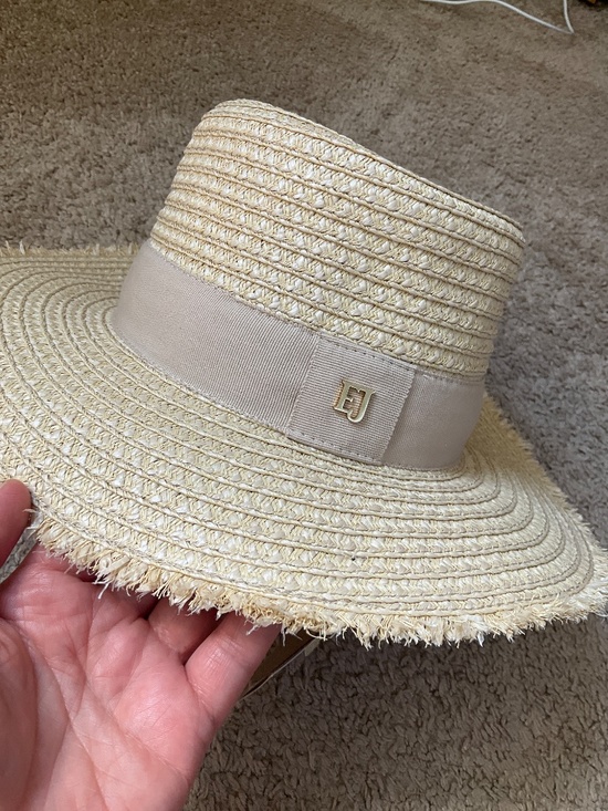 Ivory Straw Fedora Hat with Wide Band main image 4